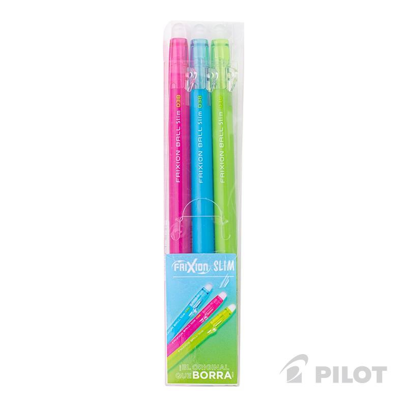 Set Lápiz Gel 0.38 FRIXION SLIM PILOT 3 Unidades (Borrables) - Imagen 4
