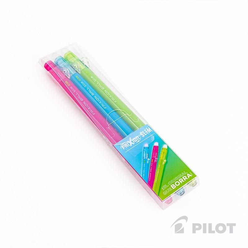 Set Lápiz Gel 0.38 FRIXION SLIM PILOT 3 Unidades (Borrables)