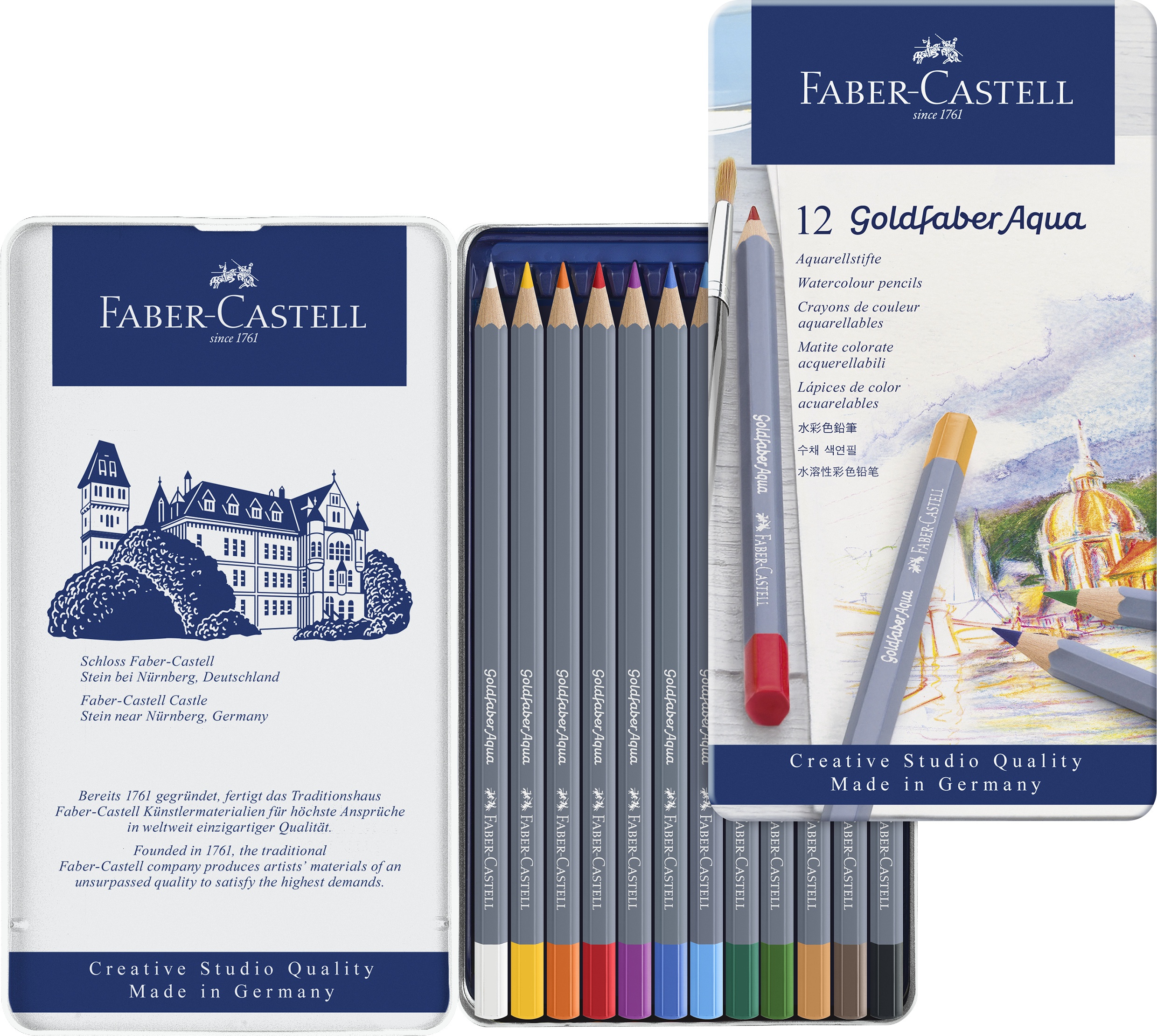12 lápices acuarelables Goldfaber Aqua