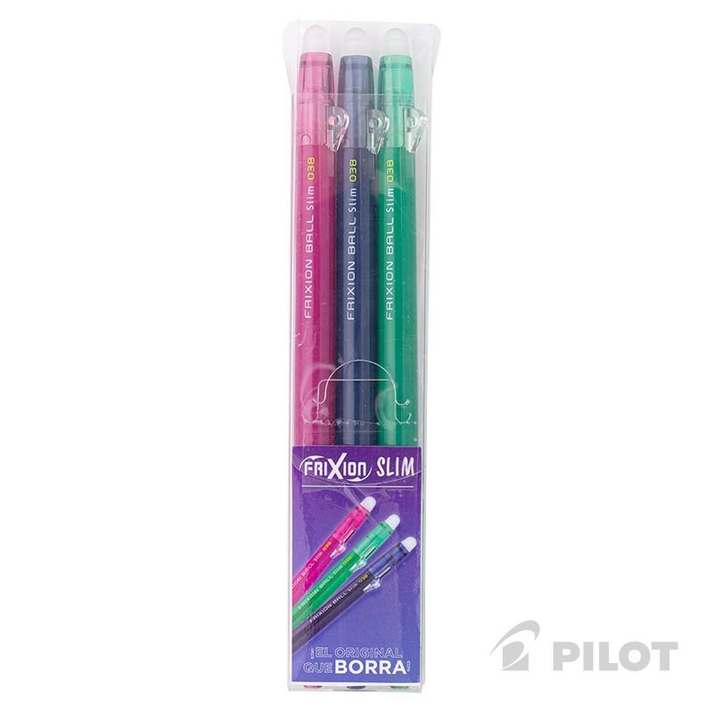 Set Lápiz Gel 0.38 FRIXION SLIM PILOT 3 Unidades (Borrable) - Imagen 4