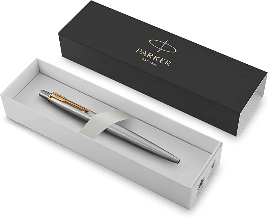 Bolígrafo Parker Jotter Stainless Steel Golden Finish Trim (1953182)