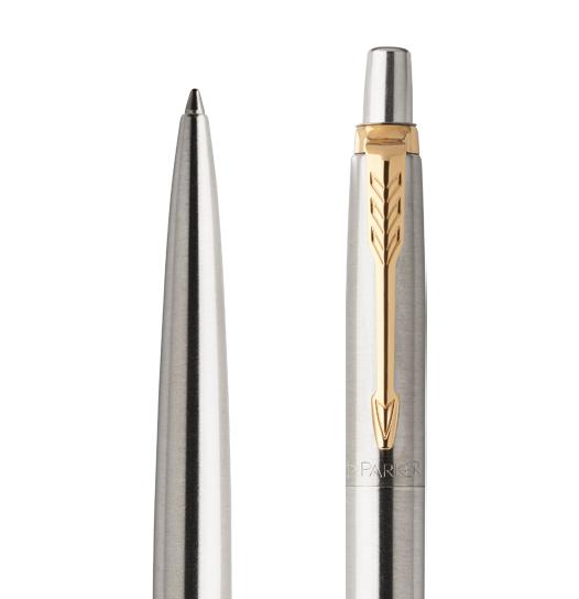 Bolígrafo Parker Jotter Stainless Steel Golden Finish Trim (1953182) - Imagen 3