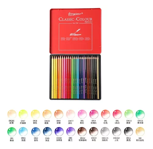 Lápices De Colores Giorgione Set 24 Colores Caja Metálica - Imagen 2