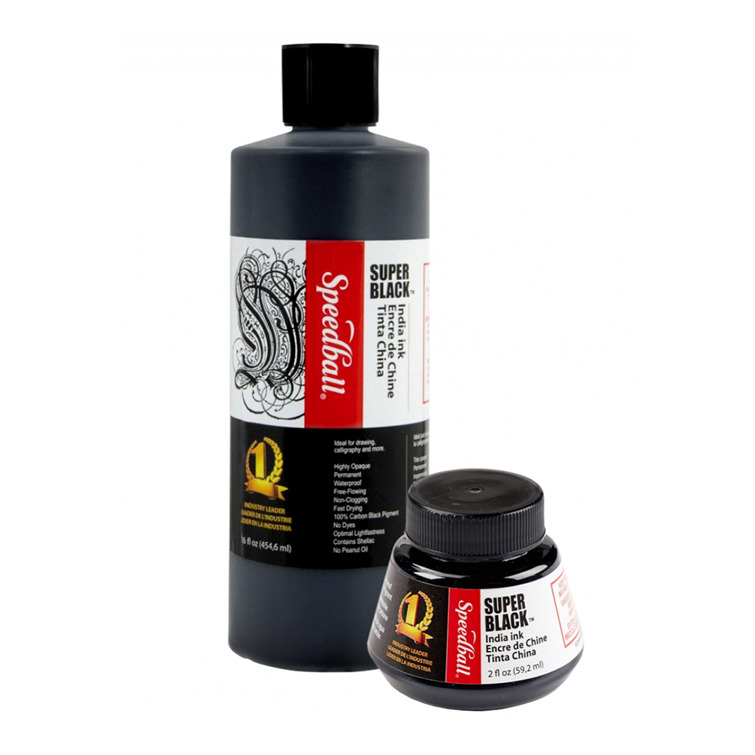 Tinta china botella 473ml India Super Black