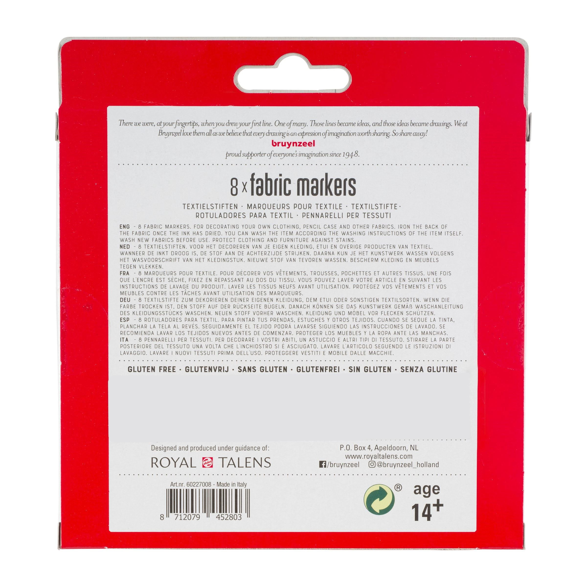 Marcadores de Ropa 8 Colores Bruynzeel - Imagen 3