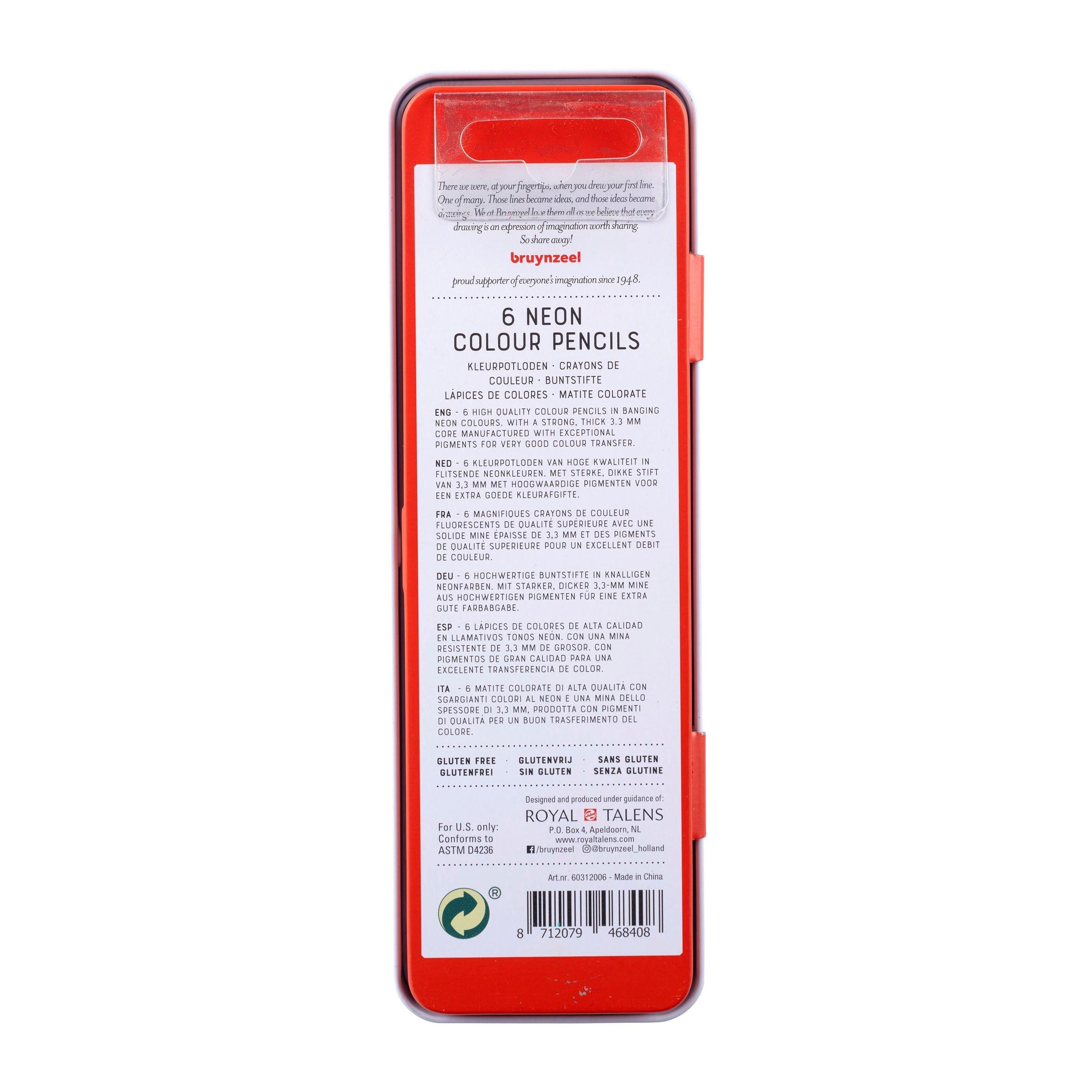 Lápices Expression 6 Colores Neón BRUYNZEEL - Imagen 2