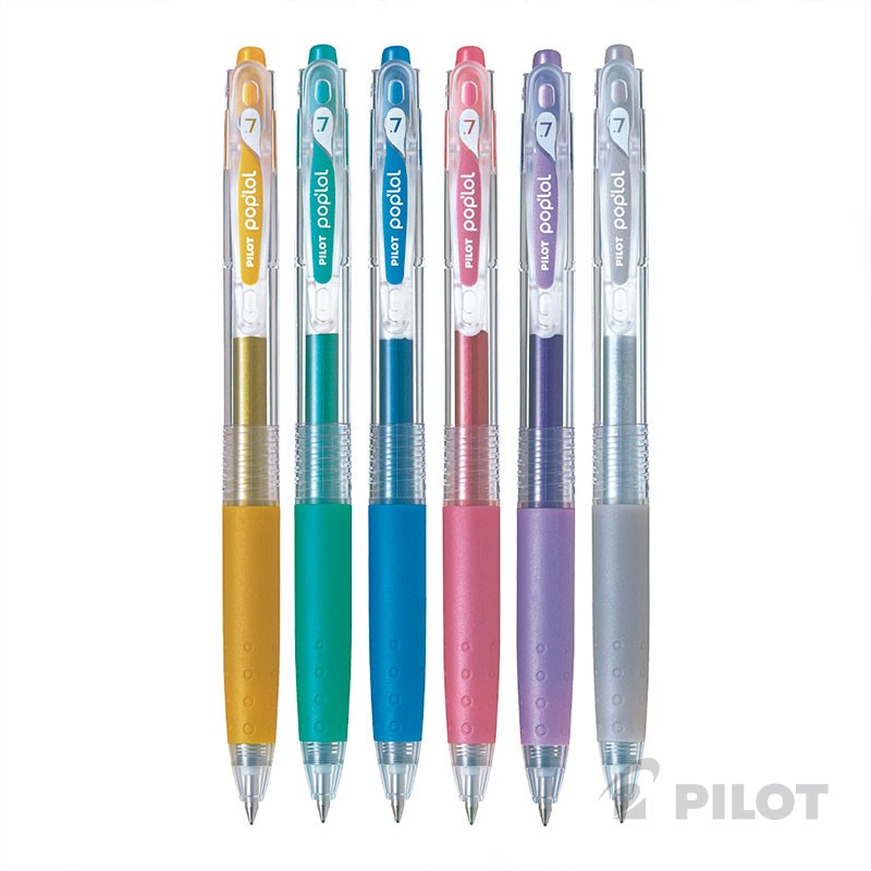 Set Lápiz Gel POPLOL o.7 Metálicos 6u Pilot - Imagen 5
