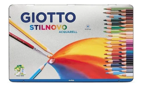 Caja Metálica 36 Lápices Acuarelables Stilnovo Acquarell Giotto