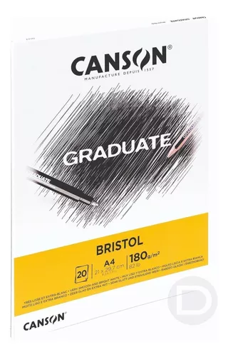 Bloc Bristol Graduate Bristol Encolado 1 Lado Extra Liso Canson 180g/m² A4 - Imagen 5