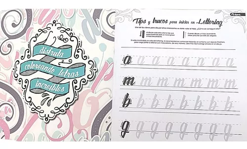 Libro Para Colorear Lettering 32 Hojas Torre - Imagen 4