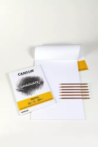 Bloc Bristol Graduate Bristol Encolado 1 Lado Extra Liso Canson 180g/m² A4 - Imagen 2