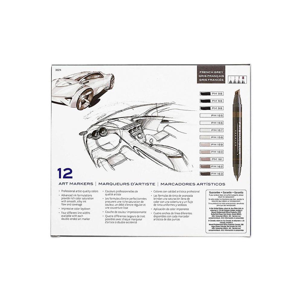 MARCADORES Prismacolor Premier - Set 12 Marcadores Gris Francés - Imagen 2