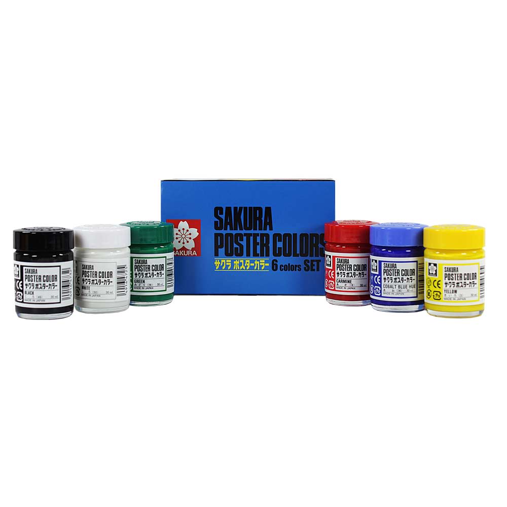 Tempera Profesional Poster Color 30ml Set 6 colores