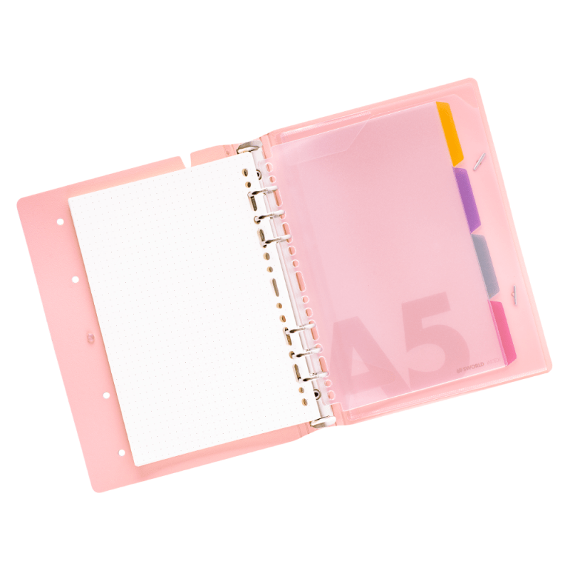 Agenda Pin A5 Rosado c/ 6 Anillos Sworld - Imagen 3