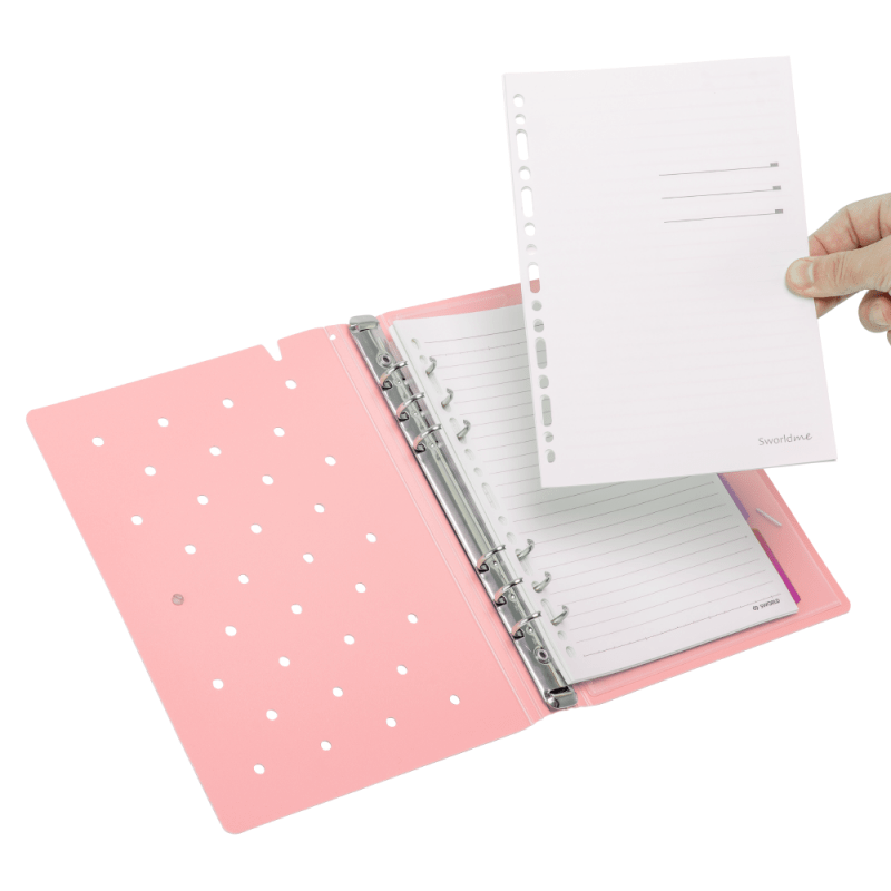 Agenda Pin A5 Rosado c/ 6 Anillos Sworld - Imagen 5