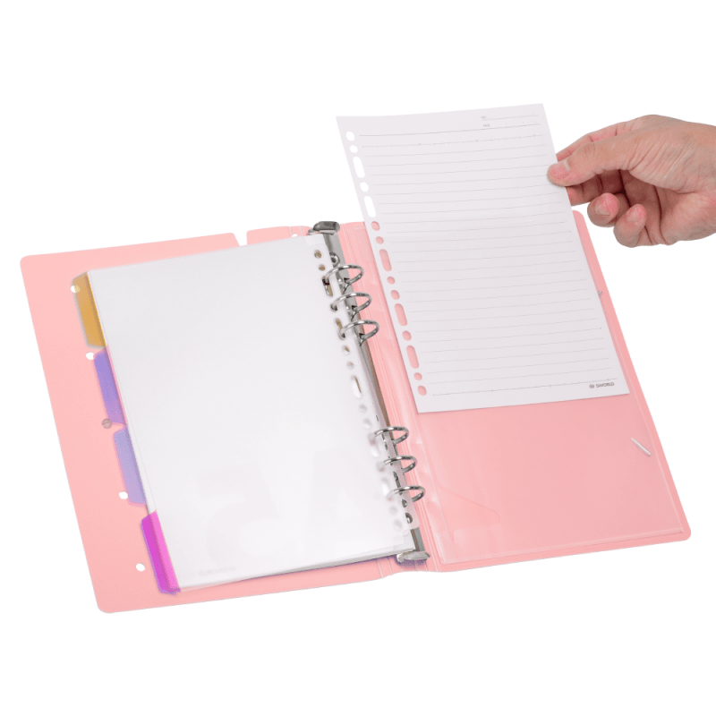 Agenda Pin A5 Rosado c/ 6 Anillos Sworld - Imagen 6
