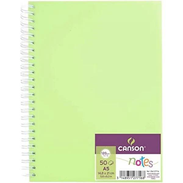 Canson Sketch Book Notes Papel Blanco A5 Color Verde
