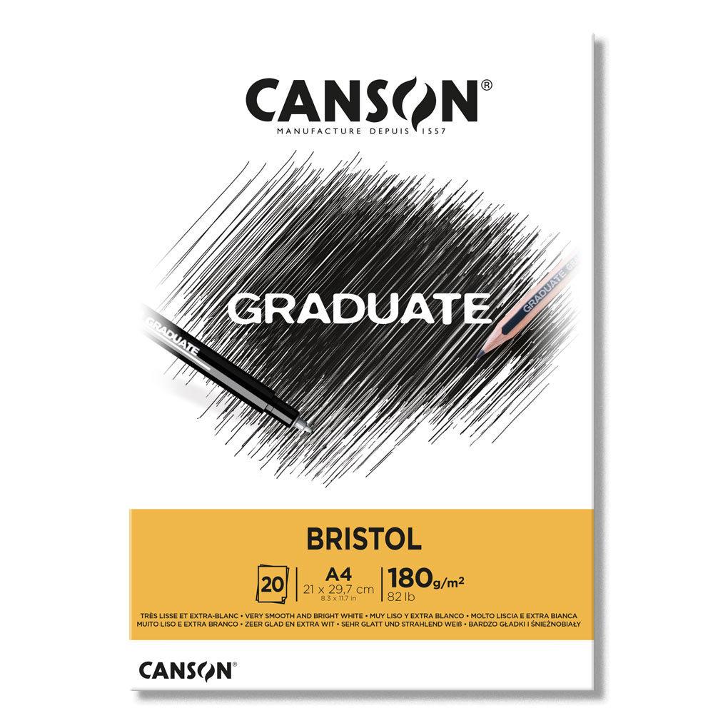 Bloc Bristol Graduate Bristol Encolado 1 Lado Extra Liso Canson 180g/m² A4