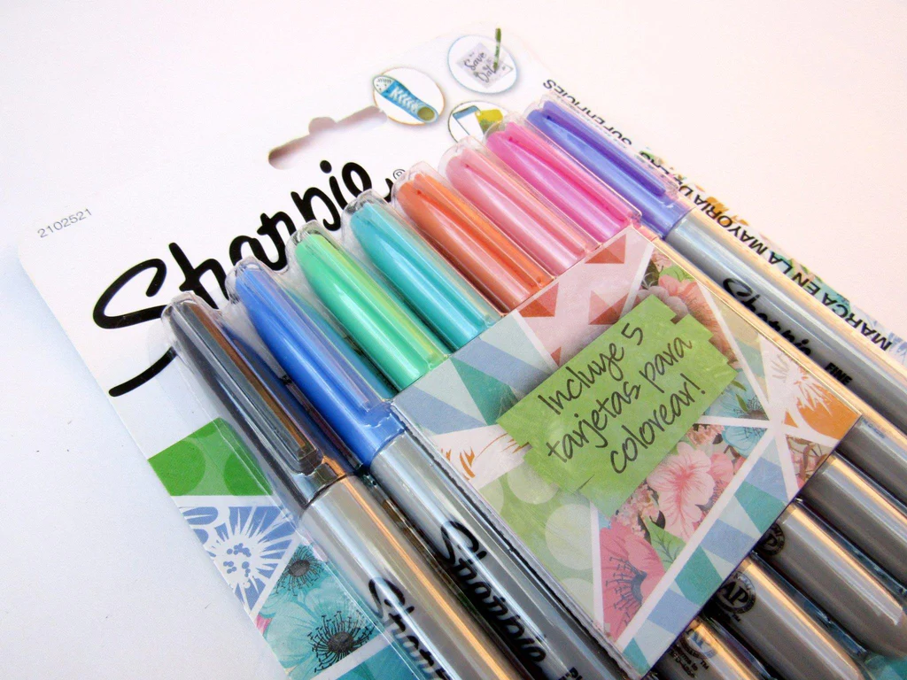 Set Marcadores Sharpie - Set 12+5 tarjetas para colorear - Imagen 2