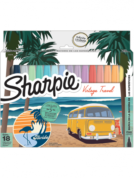 Set Marcadores Permanentes Sharpie Vintage Travel Set 18 Colores - Imagen 2