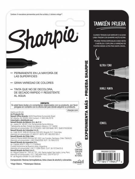 Set Marcadores Permanentes Sharpie Vintage Travel Set 18 Colores - Imagen 3