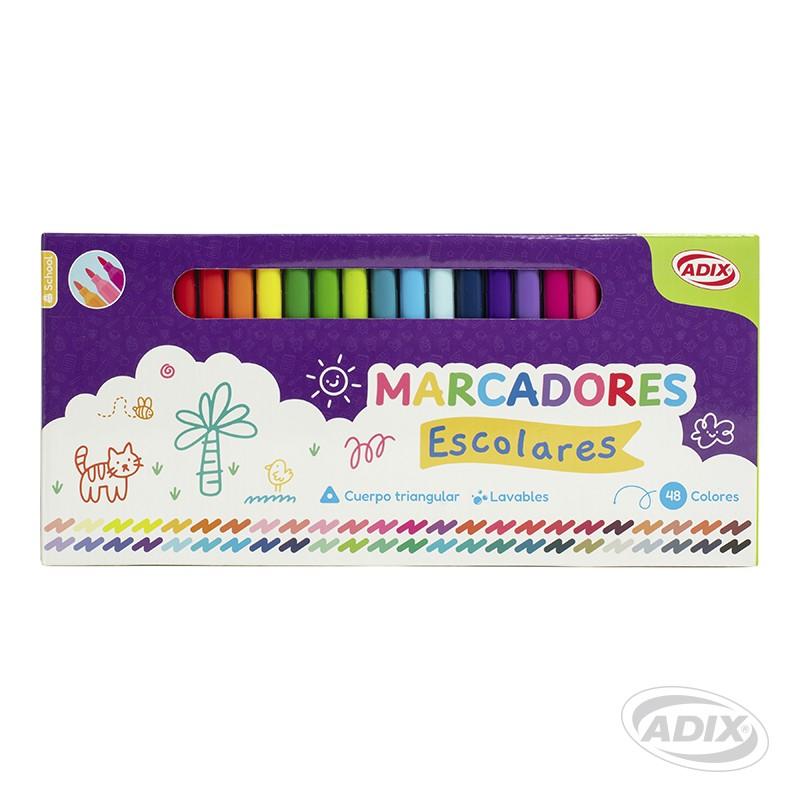 Set Marcadores Triangulares 48 Colores Lavables - Imagen 3